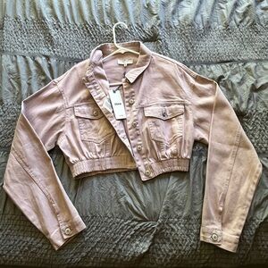 Love Tree DENIM Light Purple Cropped Jacket NWT